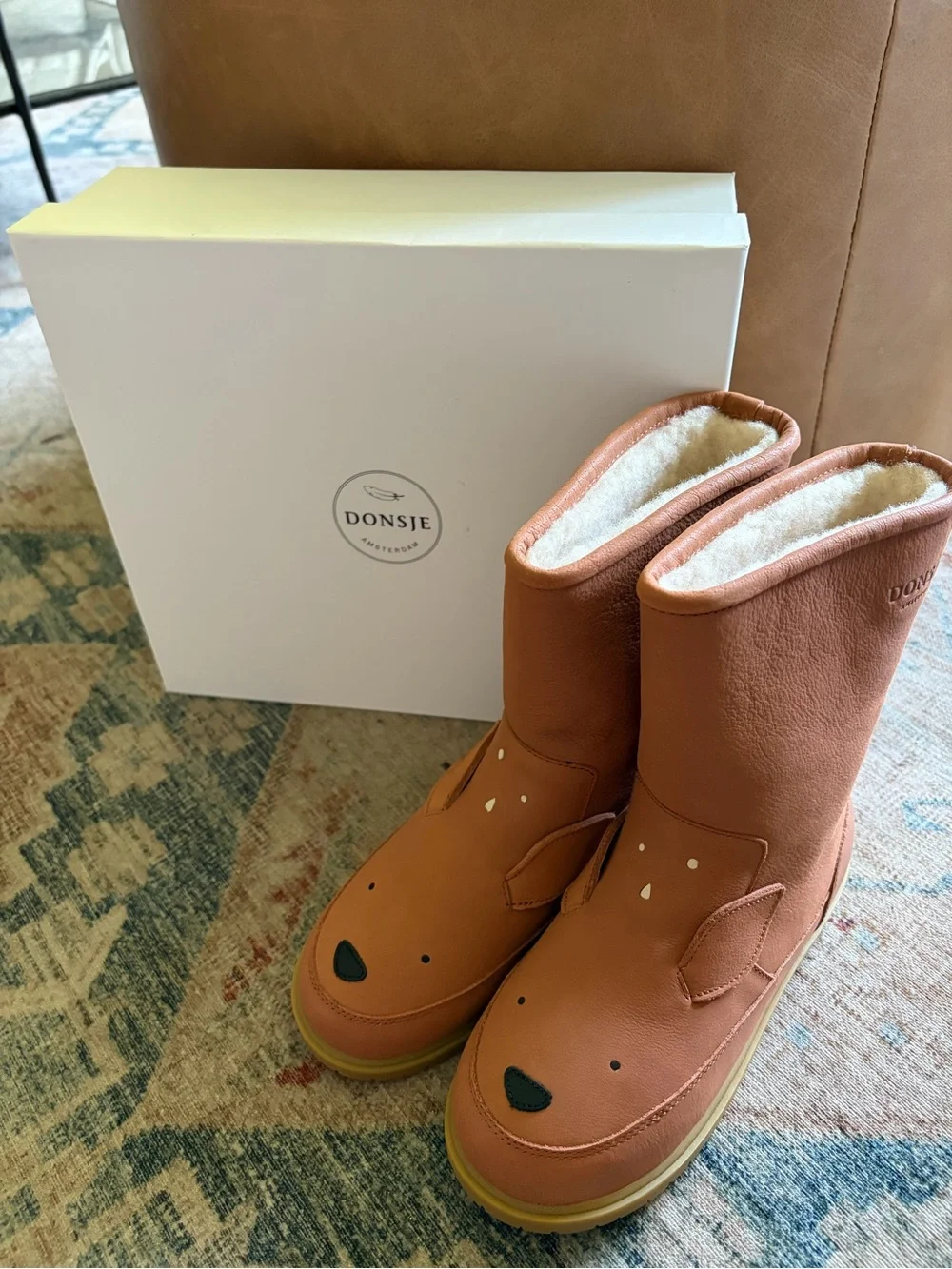 NIB $159 Donsje Amsterdam Wadudu Deer Boots Euro 32, US 14